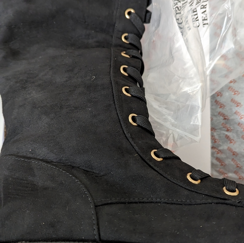 Black Lace-Up Women's Boots